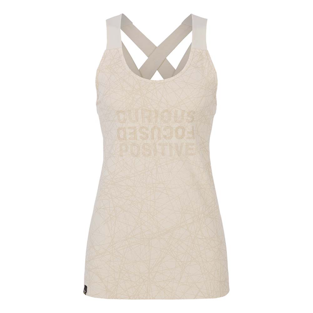 Salewa Alpine Hemp Print Beige Women Tank Top