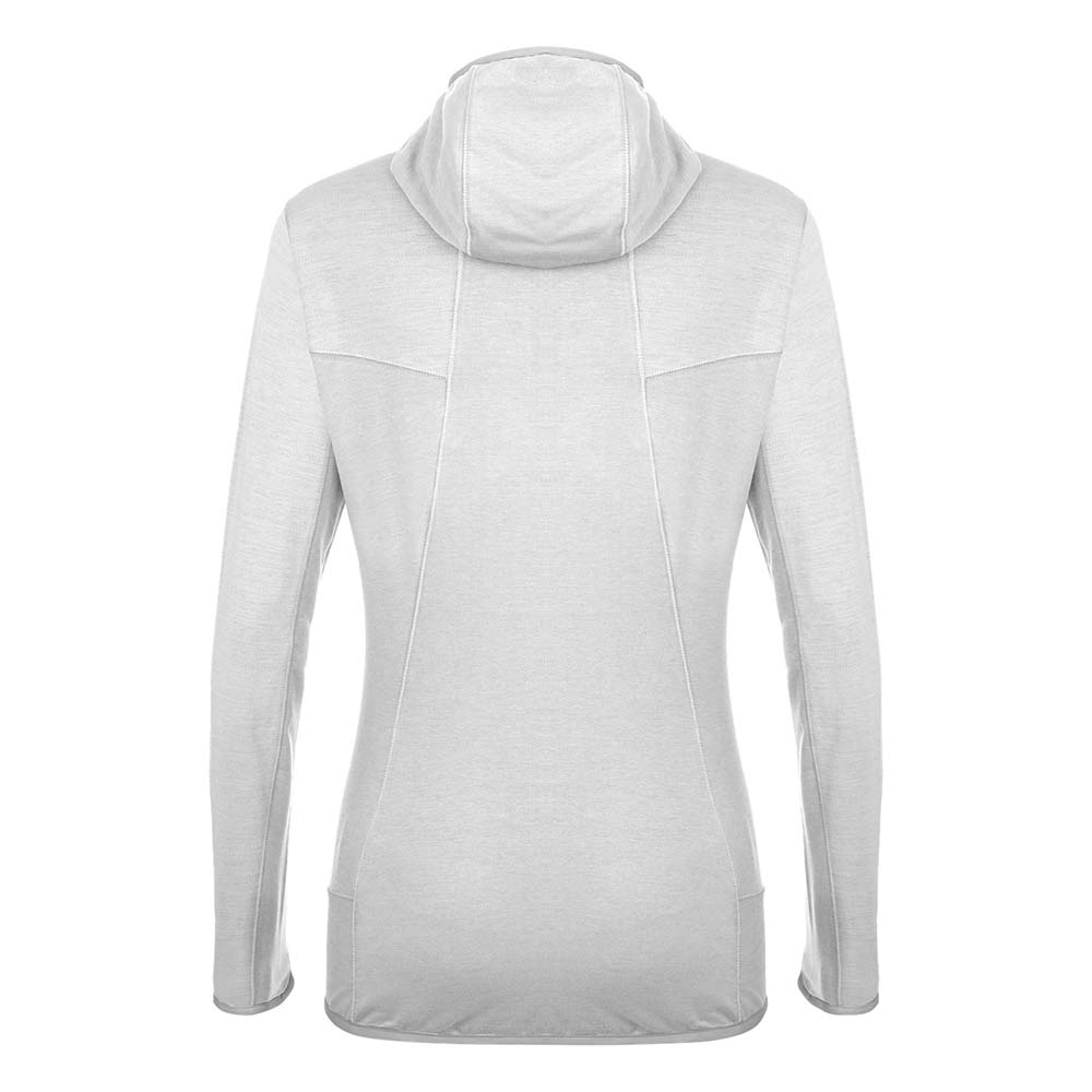 Salewa Light Micro Polarlite Full Zip White Women Hooded Jacket