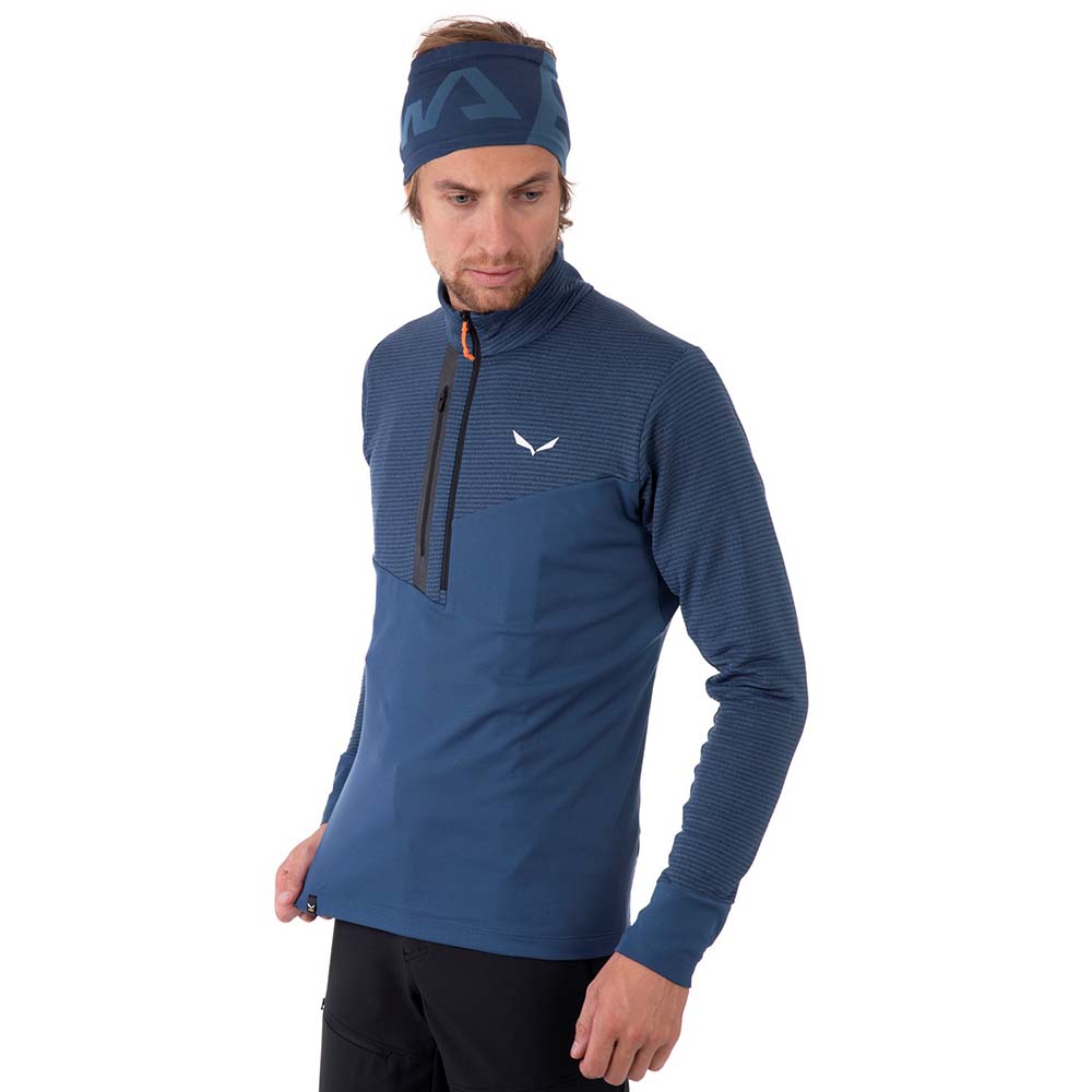 Salewa Vajolet Polarlite Responsive Half Zip Fleece Navy Blue Men Tops