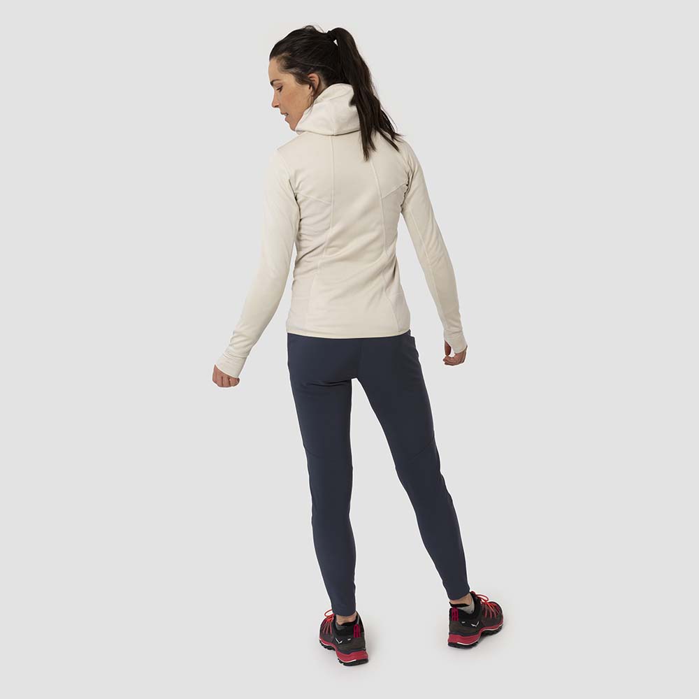 Salewa Puez Hybrid Polarlite Hooded Fleece Beige Women Tops