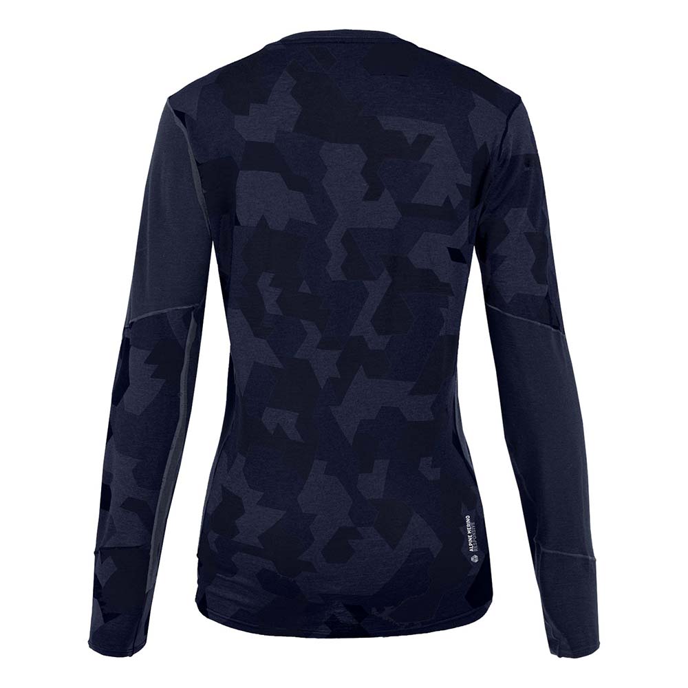 Salewa Cristallo Warm Alpine Merino Responsive Long Sleeve Navy Blue Women Baselayer