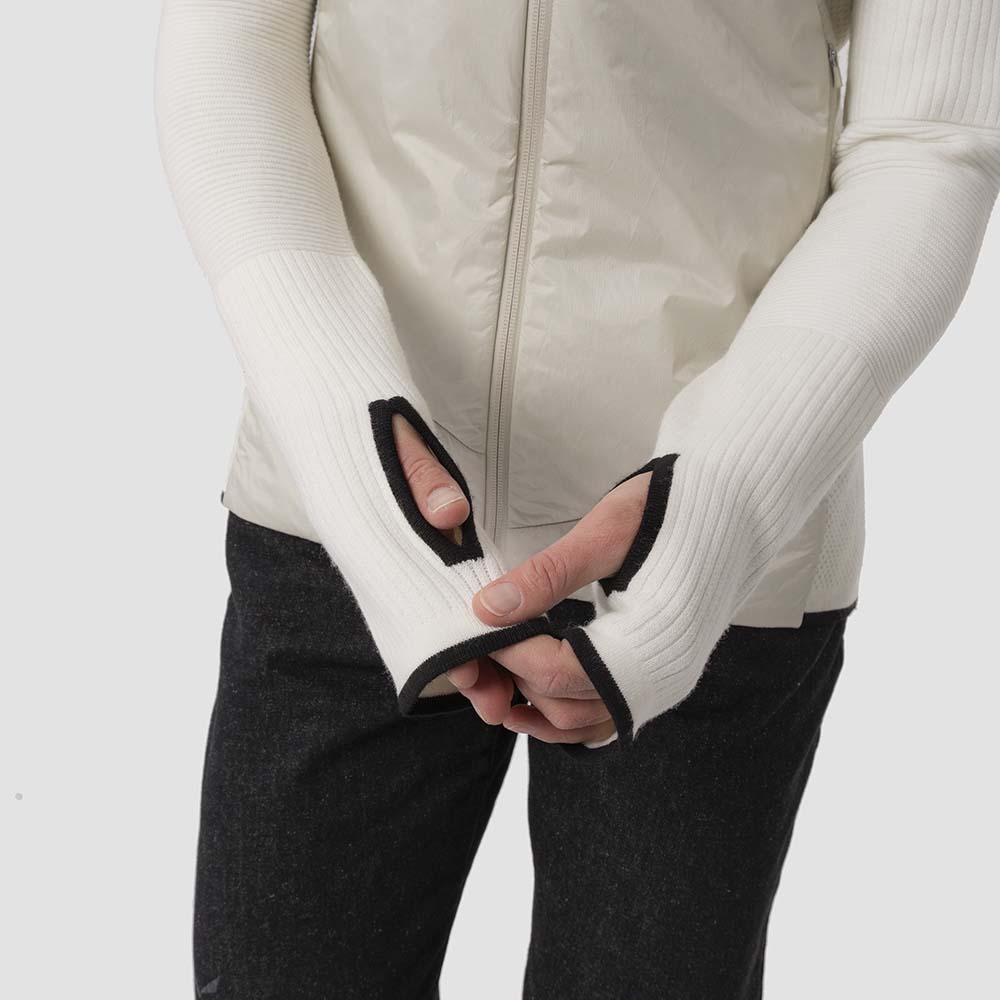 Salewa Fanes Engineered Merino Hybrid Beige Women Jacket