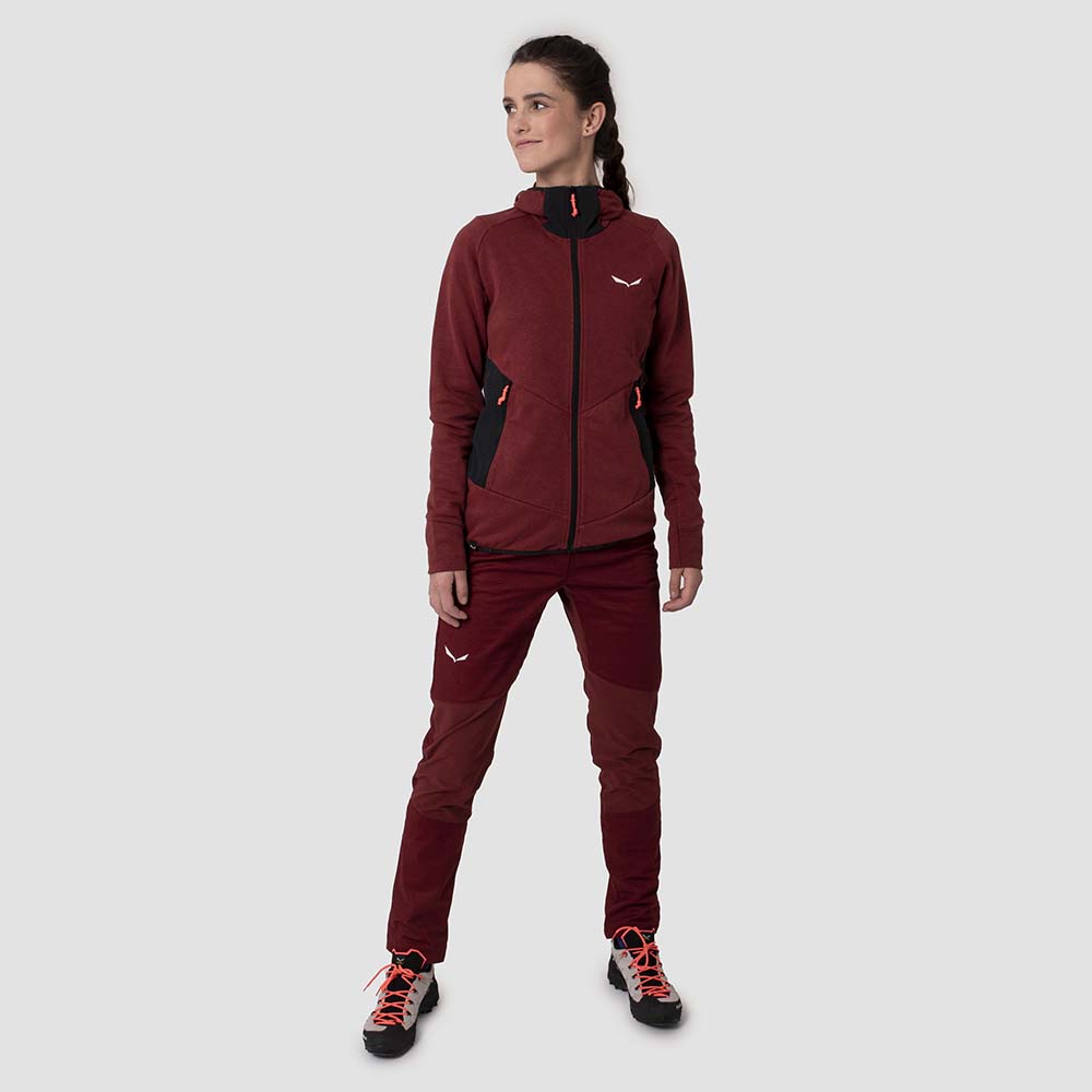 Salewa Lavaredo Hemp Red Women Hooded Jacket