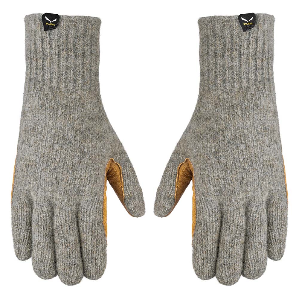 Salewa Walk Wool Leather Grey/Tan Men Gloves
