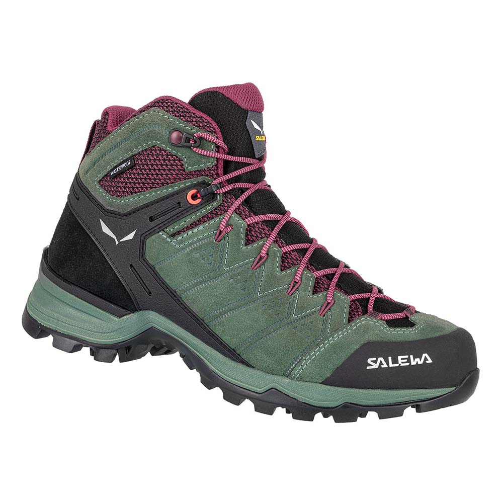 Salewa Alp Mate Mid Waterproof Green Women Hiking Shoes