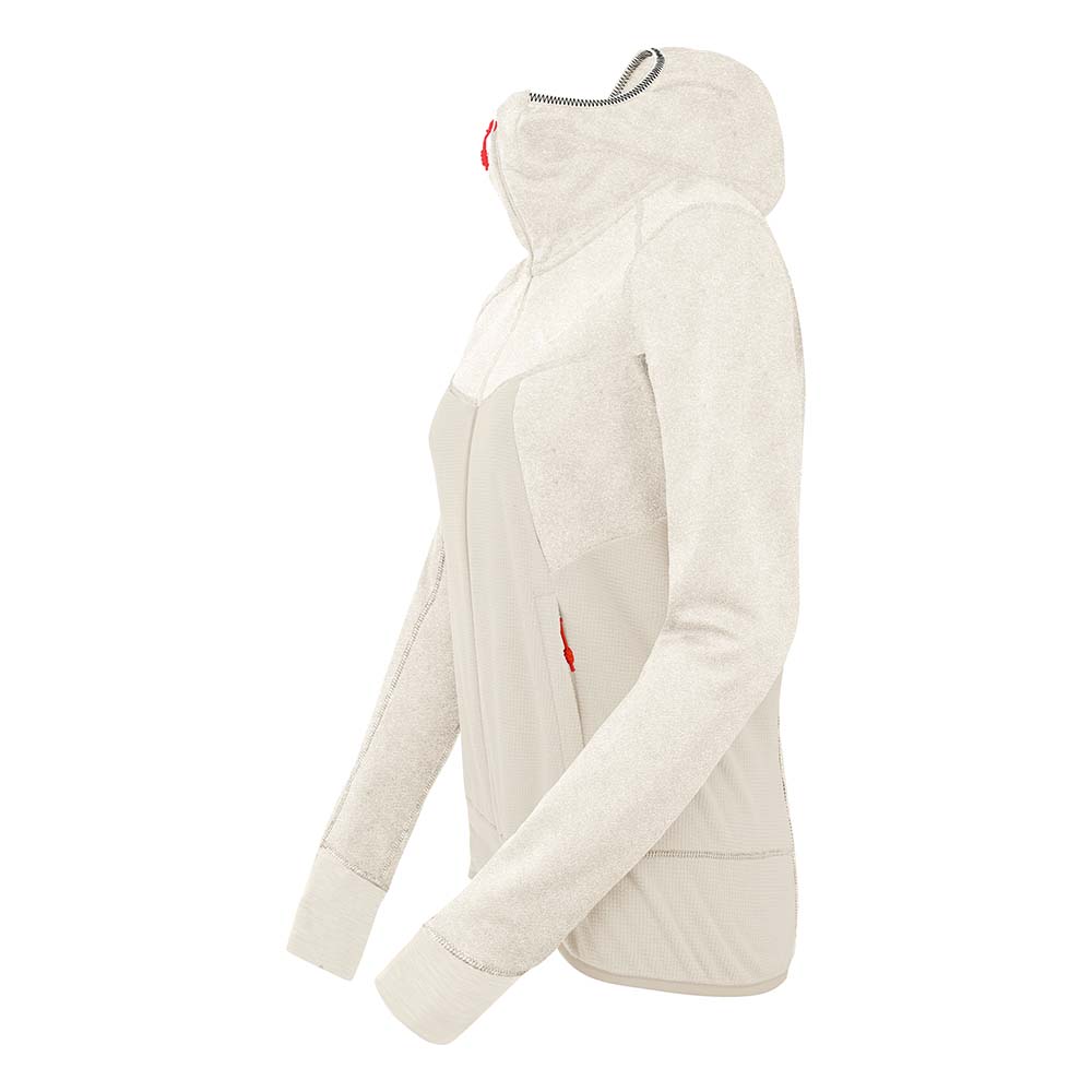 Salewa Puez Hybrid Polarlite Hooded Fleece Beige Women Tops