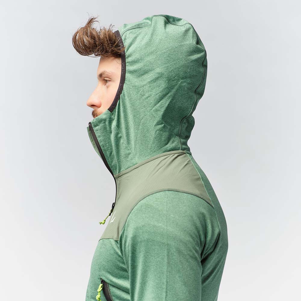 Salewa Agner Hybrid Polarlite Durastretch Green Men Hooded Jacket