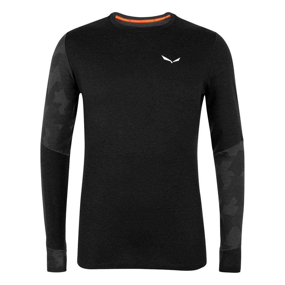 Salewa Cristallo Warm Alpine Merino Responsive Long Sleeve Black Men Baselayer