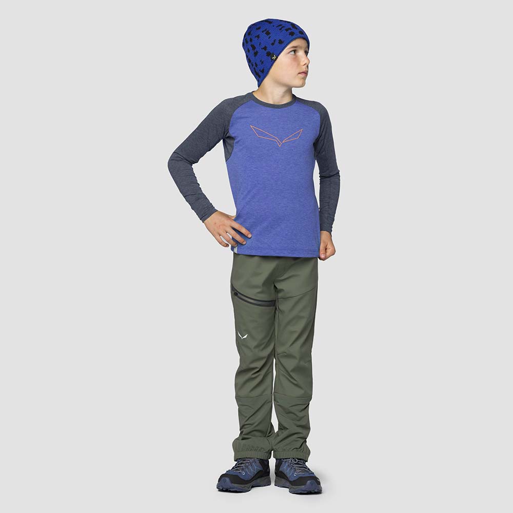 Salewa Pure Dry Graphic Long Sleeve Blue Kids T-Shirts