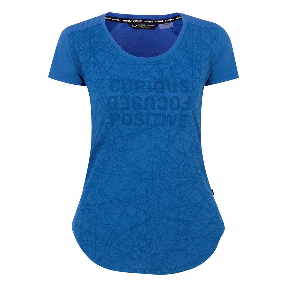 Salewa Alpine Hemp Print Blue Women T-Shirts