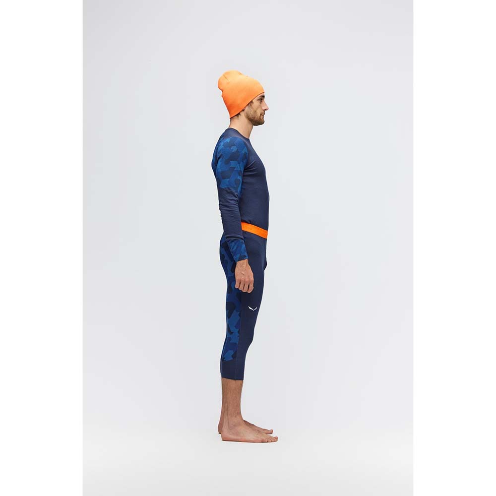 Salewa Cristallo Warm Alpine Merino Responsive Long Sleeve Navy Blue Men Baselayer