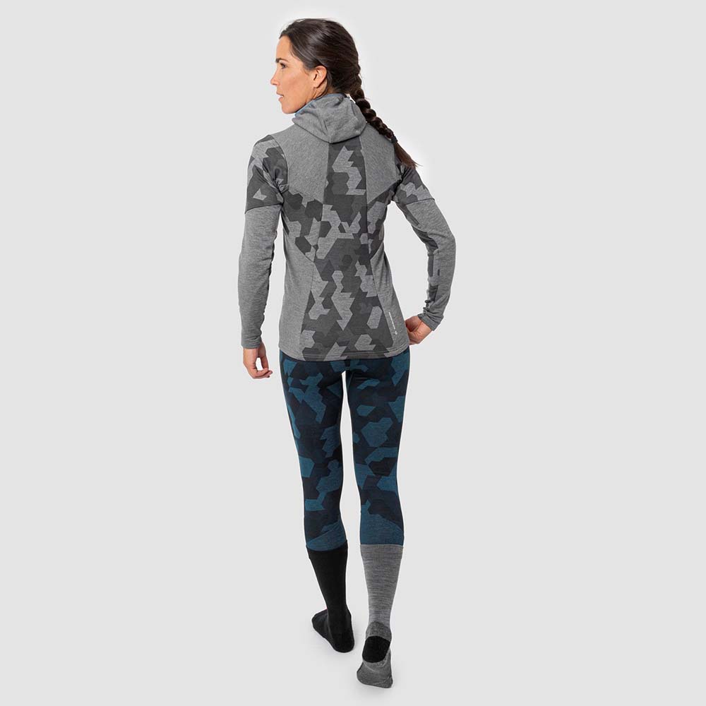 Salewa Boe Merino Hooded Half Zip Grey Women T-Shirts