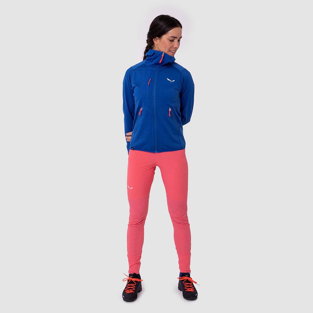 Salewa Agner Hybrid Polarlite Durastretch Blue Women Hooded Jacket