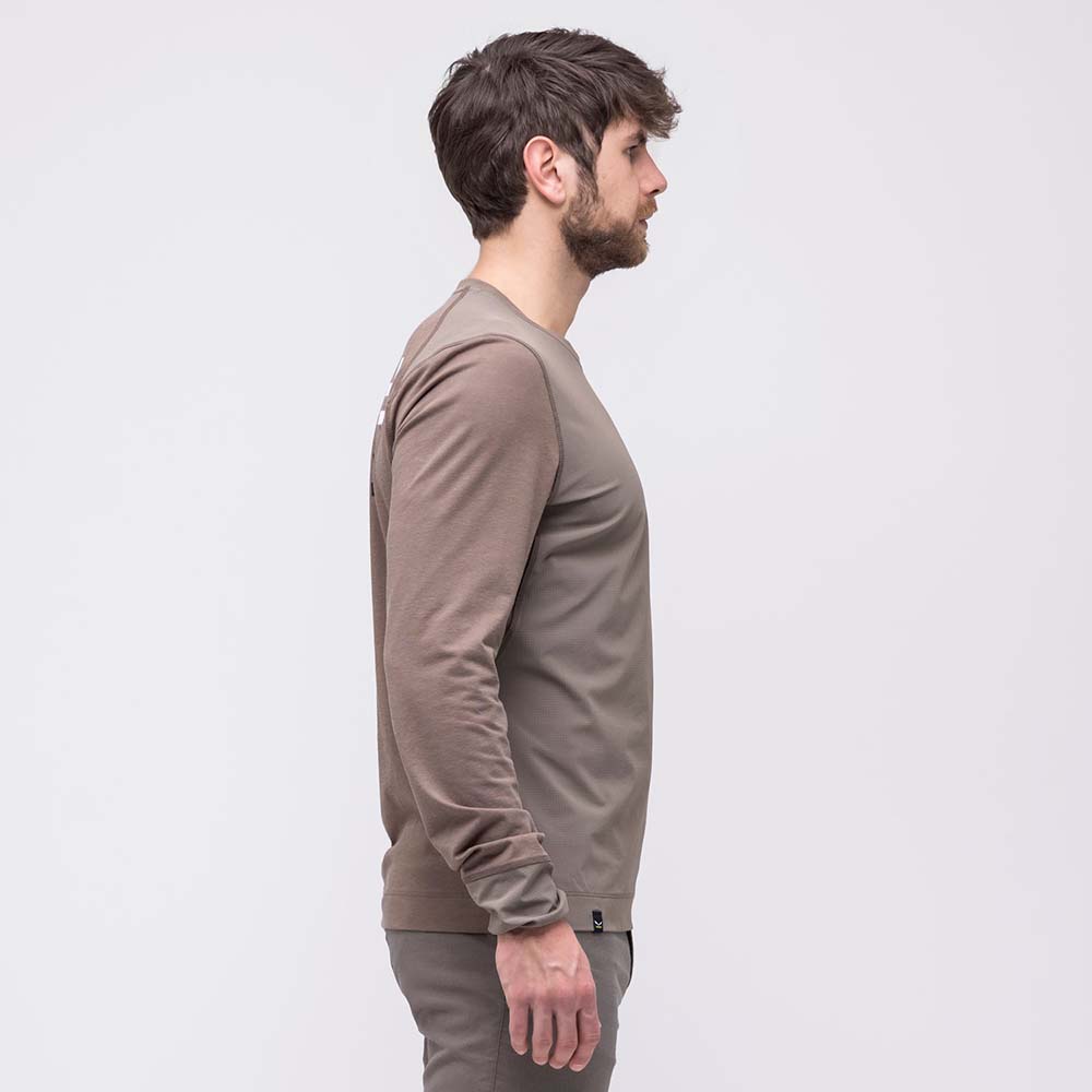 Salewa Alpine Hemp Graphic Long Sleeve Brown Men T-Shirts