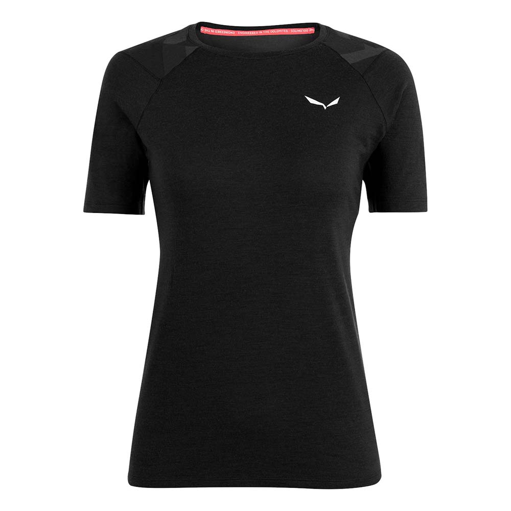 Salewa Cristallo Warm Alpine Merino Responsive Short Sleeve Black Women Baselayer