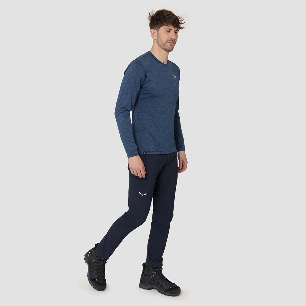 Salewa Puez Melange Dry Long Sleeve Dark Blue Men T-Shirts