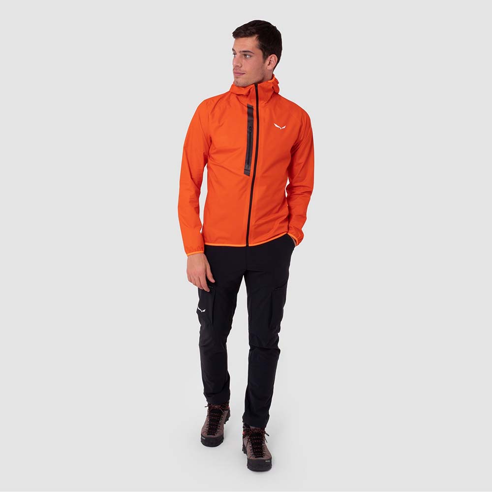 Salewa Puez Light Powertex Hardshell Red Orange Men Jacket