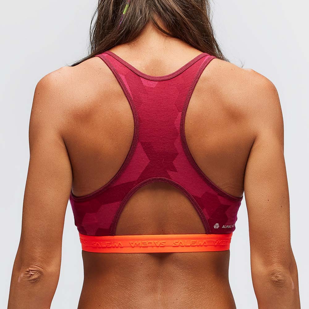 Salewa Cristallo Warm Alpine Merino Responsive Violet/Red Women Sports Bra