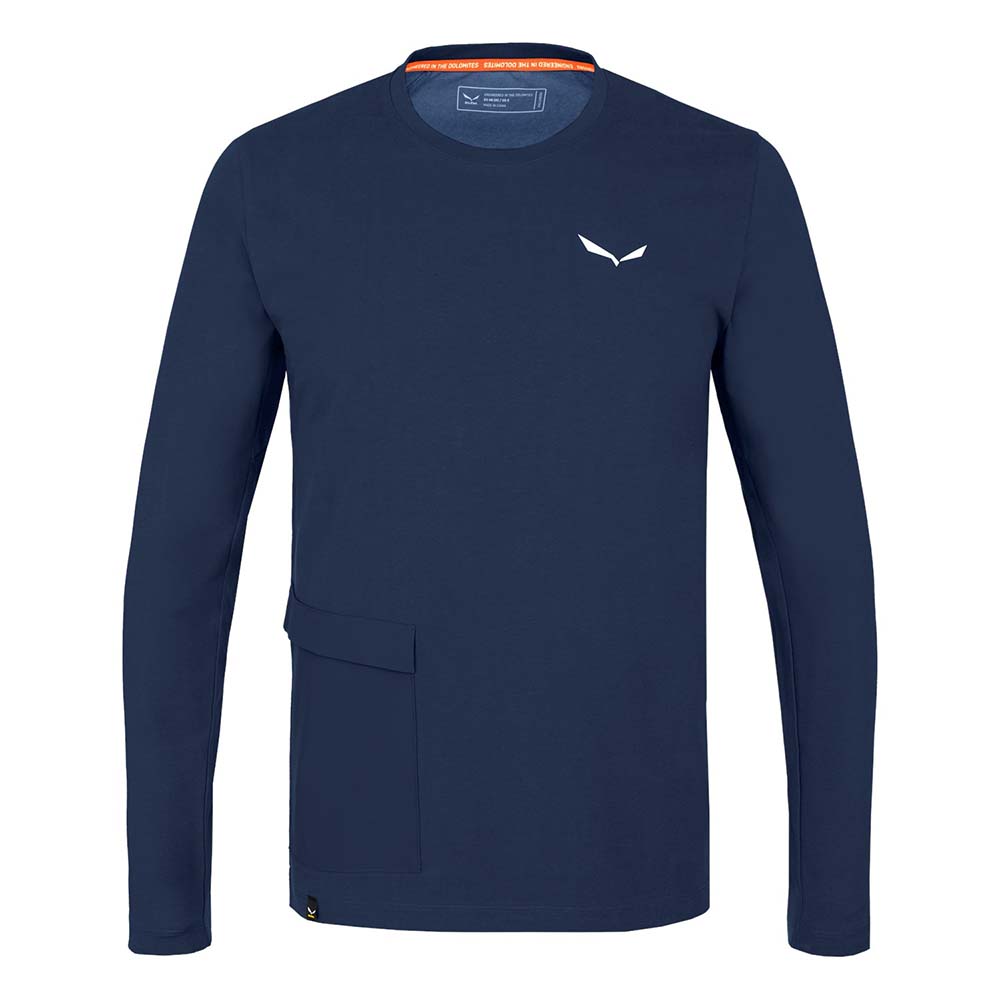 Salewa Puez Hemp Long Sleeve Navy Blue Men T-Shirts