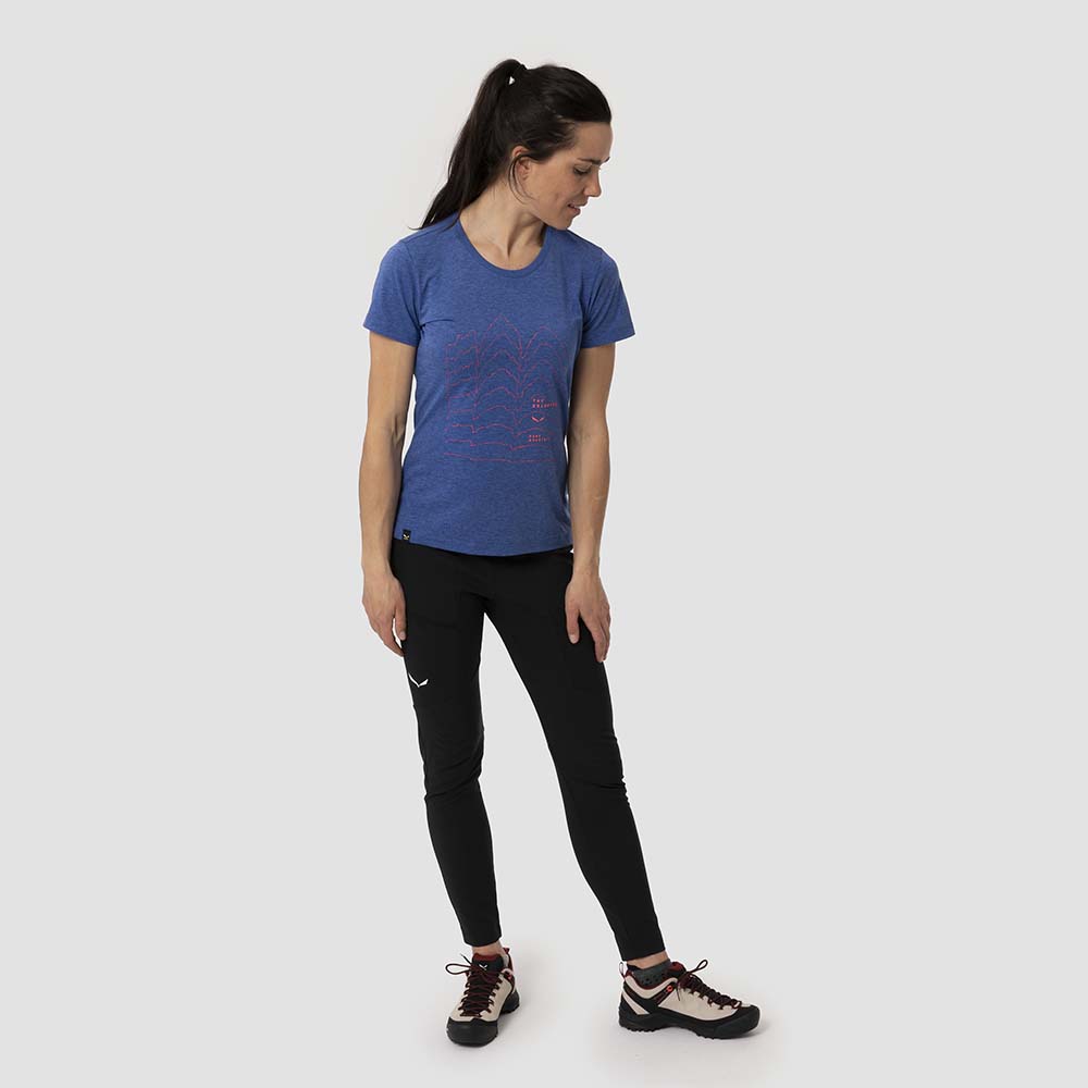 Salewa Pure Skyline Dry Blue Women T-Shirts