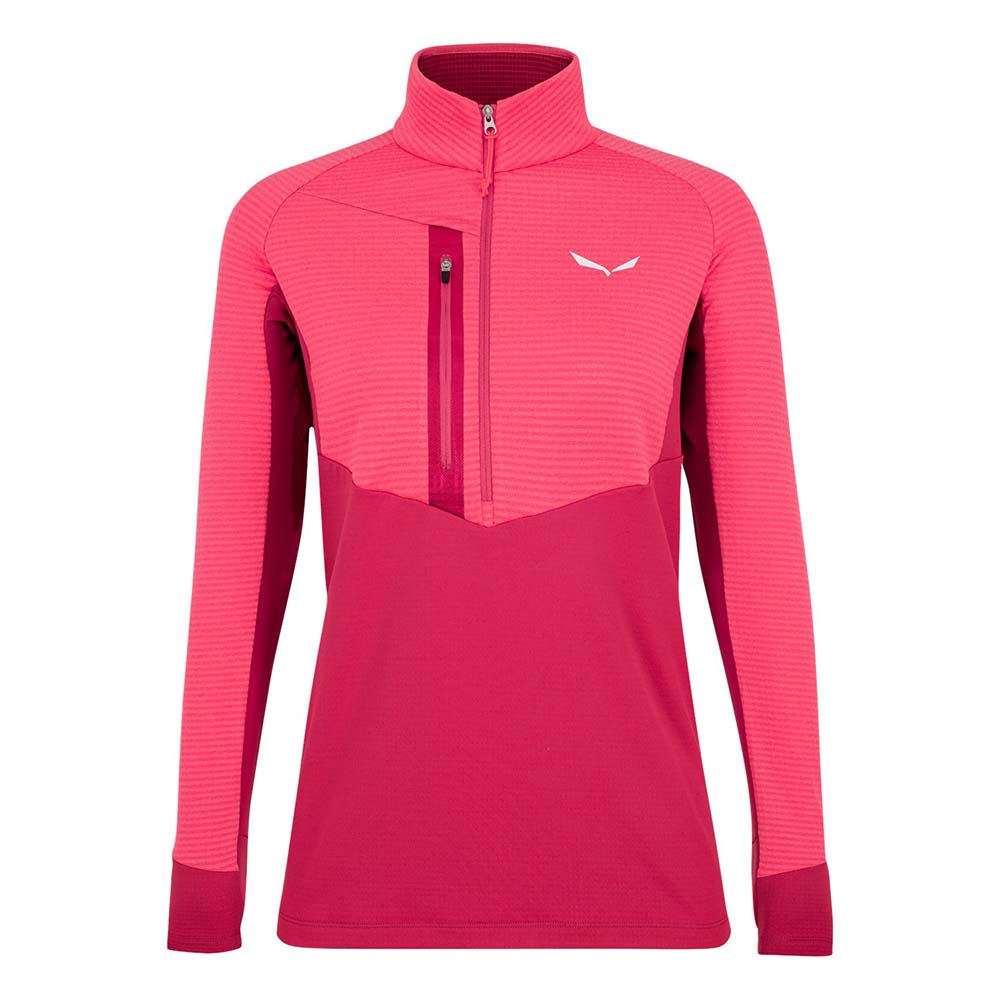 Salewa Vajolet Polarlite Responsive Half Zip Fleece Pink Women Tops