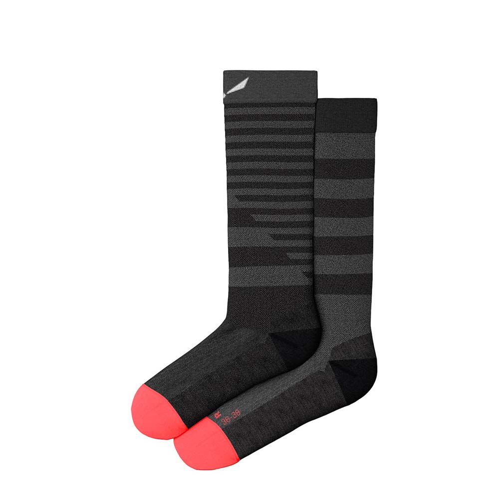 Salewa Fanes Hybrid Stripes Merino Crew Grey Women Socks