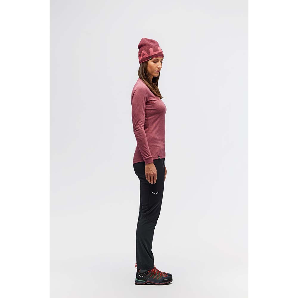 Salewa Solidlogo Dry Long Sleeve Pink Women T-Shirts