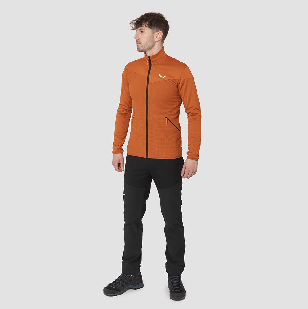 Salewa Puez Hybrid Polarlite Fleece Orange Men Tops
