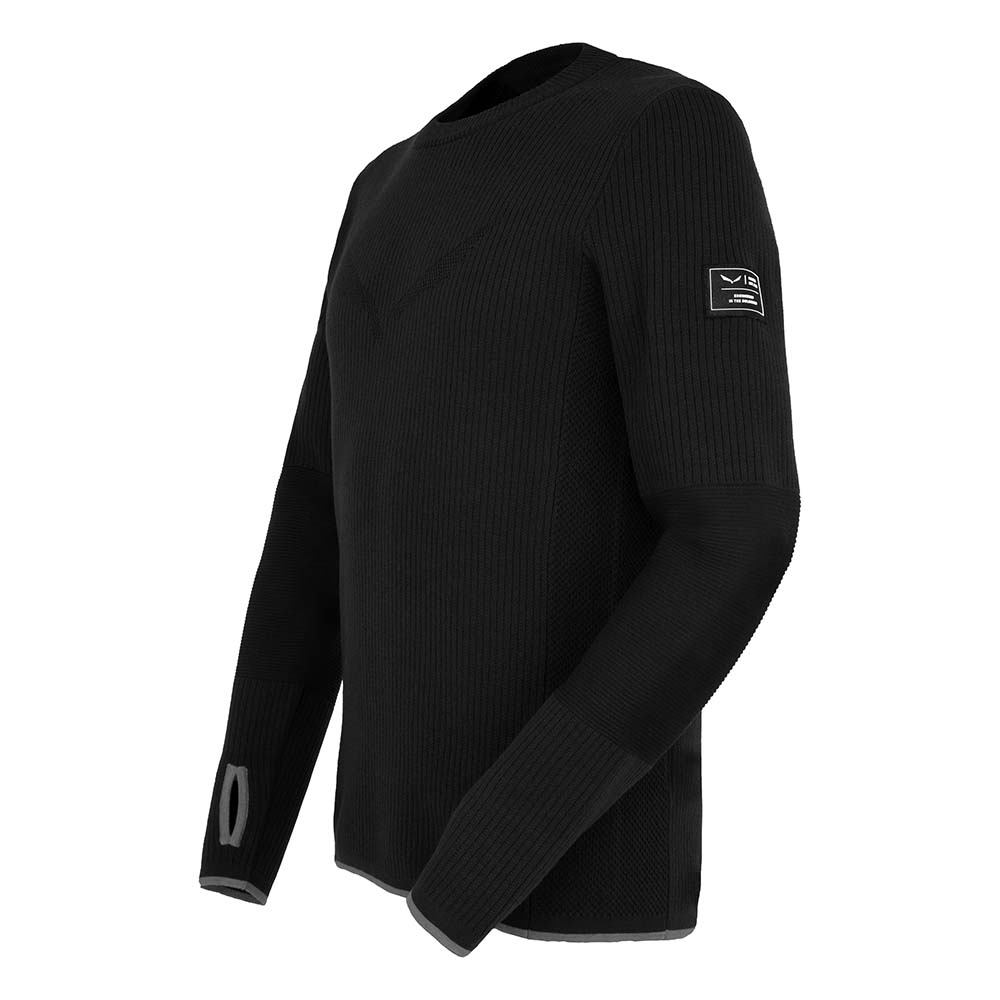 Salewa Fanes Engineered Merino Logo Black Men Pullover