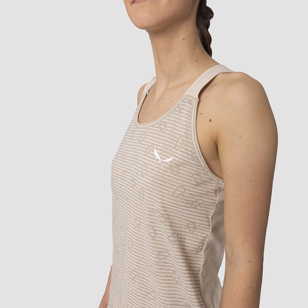 Salewa Lavaredo Hemp Graphic Beige Women Tank Top