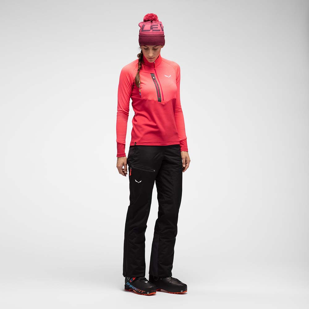 Salewa Vajolet Polarlite Responsive Half Zip Fleece Pink Women Tops