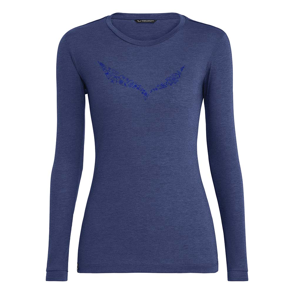 Salewa Solidlogo Dry Long Sleeve Blue Women T-Shirts