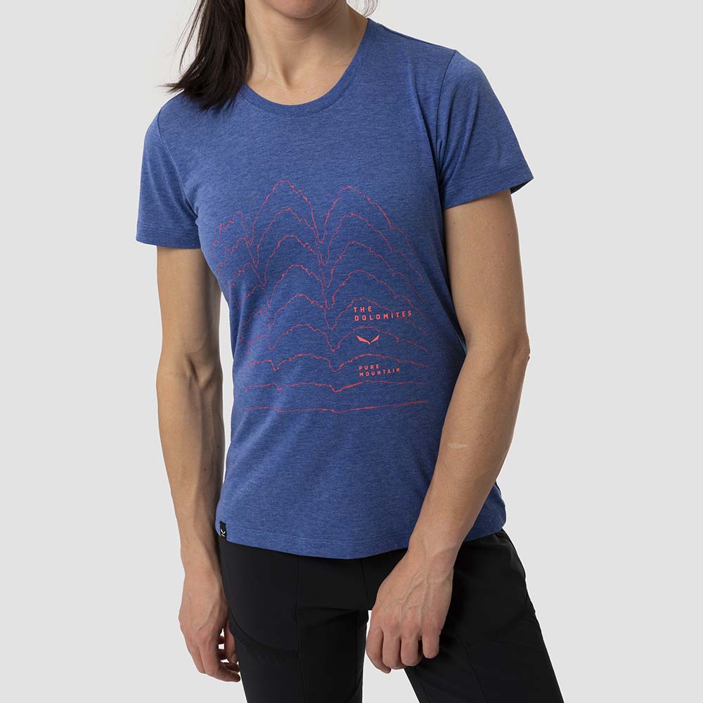 Salewa Pure Skyline Dry Blue Women T-Shirts