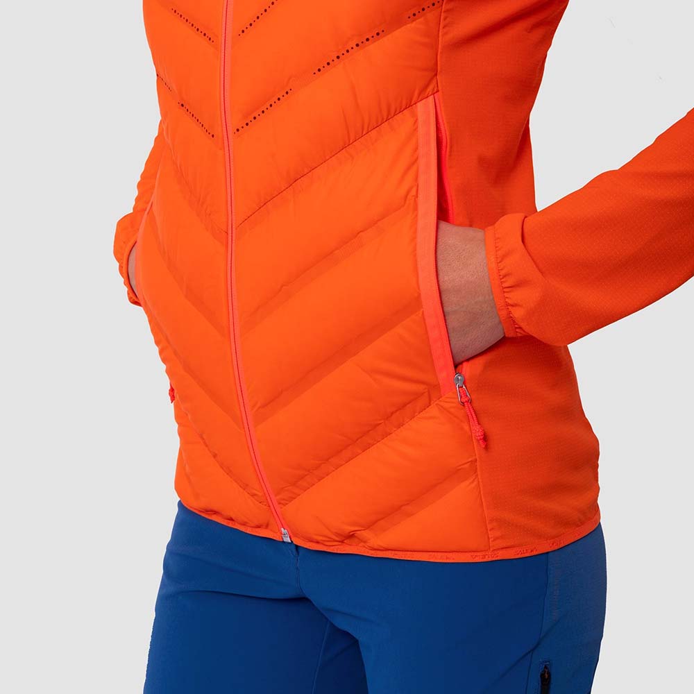 Salewa Agner Hybrid Red Orange Women Down Jacket