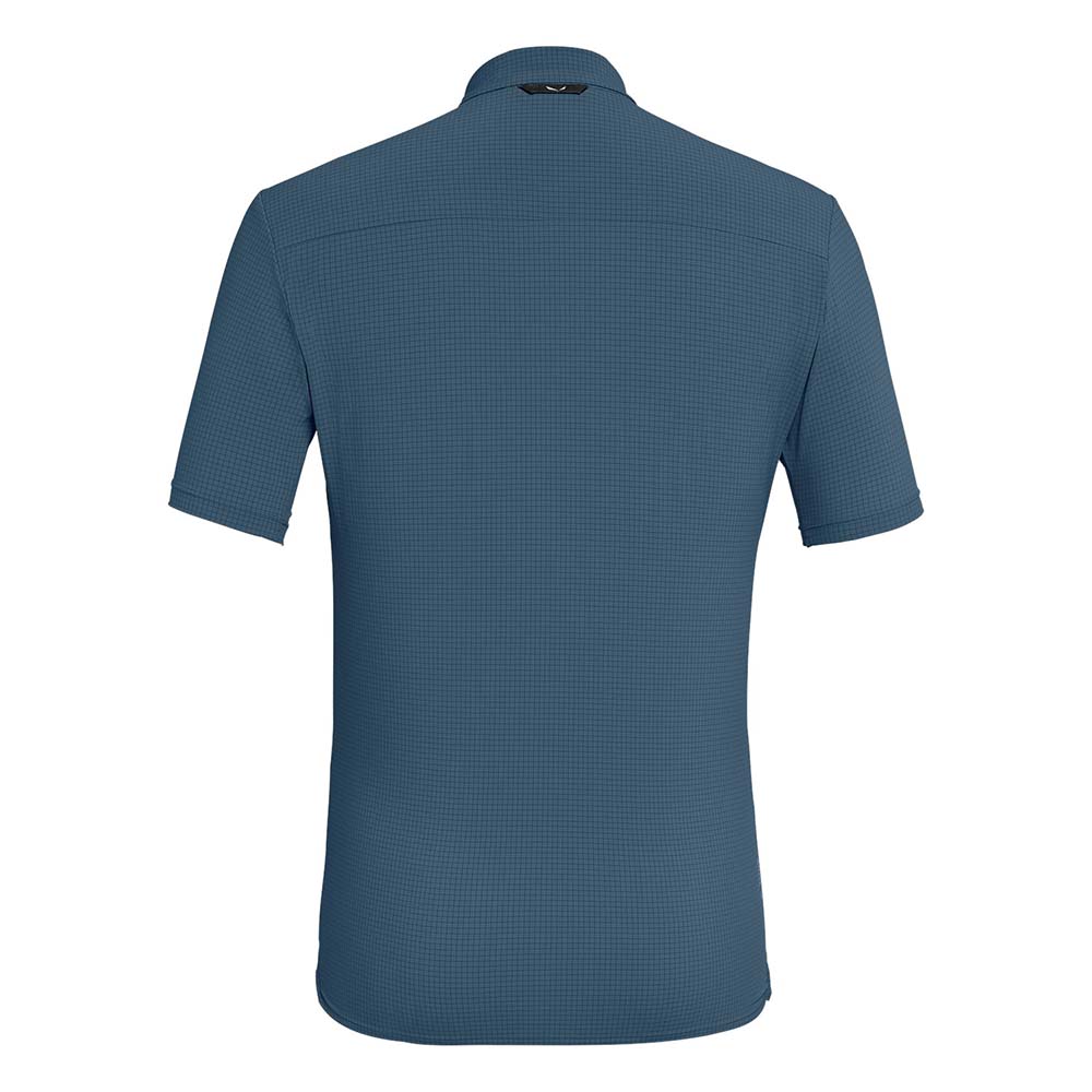 Salewa Puez Minicheck 2 Dry Short Sleeve Dark Blue Men Shirts