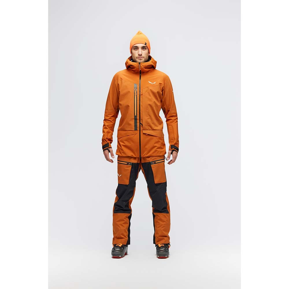 Salewa Sella Ski 3 Layers Powertex Responsive Hardshell Orange Men Jacket