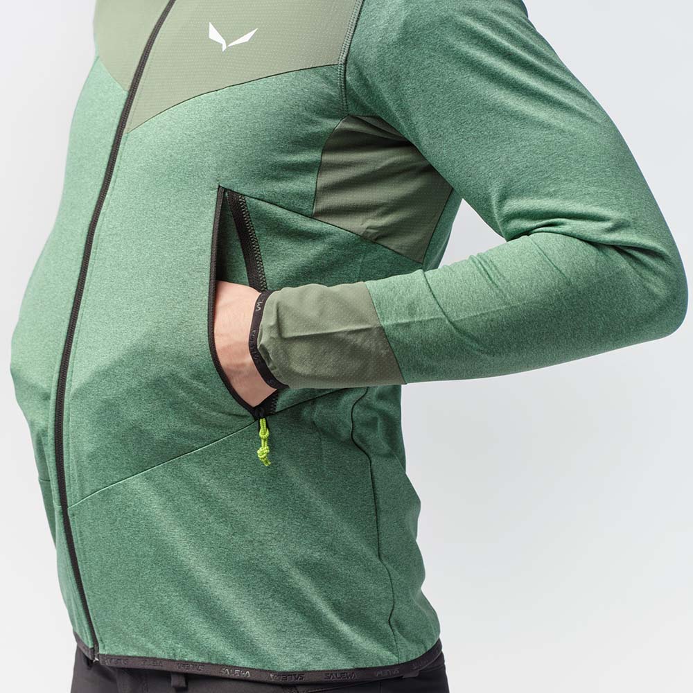 Salewa Agner Hybrid Polarlite Durastretch Green Men Hooded Jacket