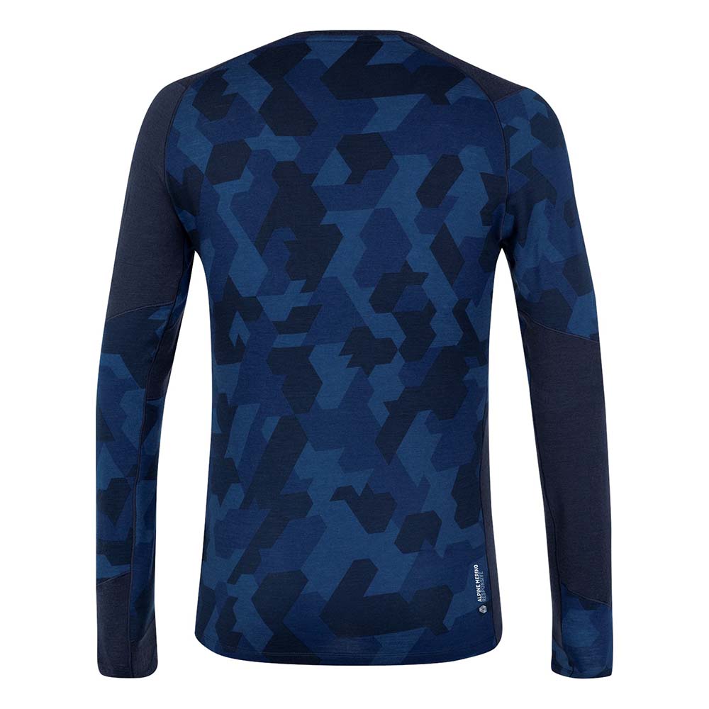 Salewa Cristallo Warm Alpine Merino Responsive Long Sleeve Navy Blue Men Baselayer