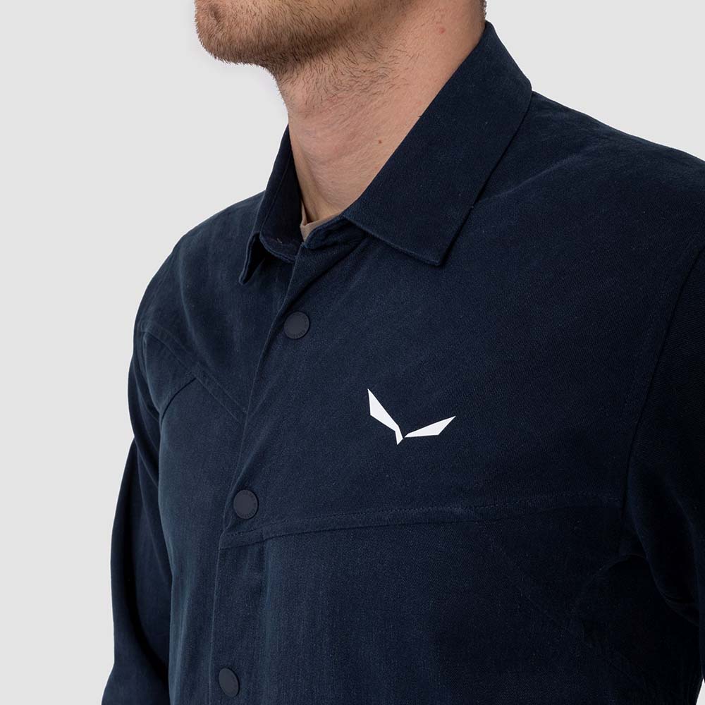 Salewa Fanes Hemp Navy Blue Men Shirts