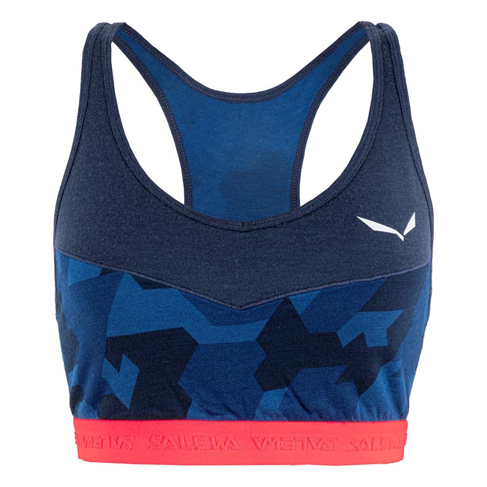 Salewa Cristallo Warm Alpine Merino Responsive Navy Blue Women Sports Bra
