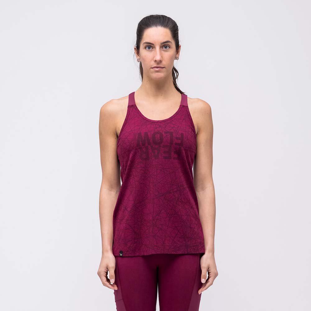 Salewa Alpine Hemp Print Violet/Red Women Tank Top