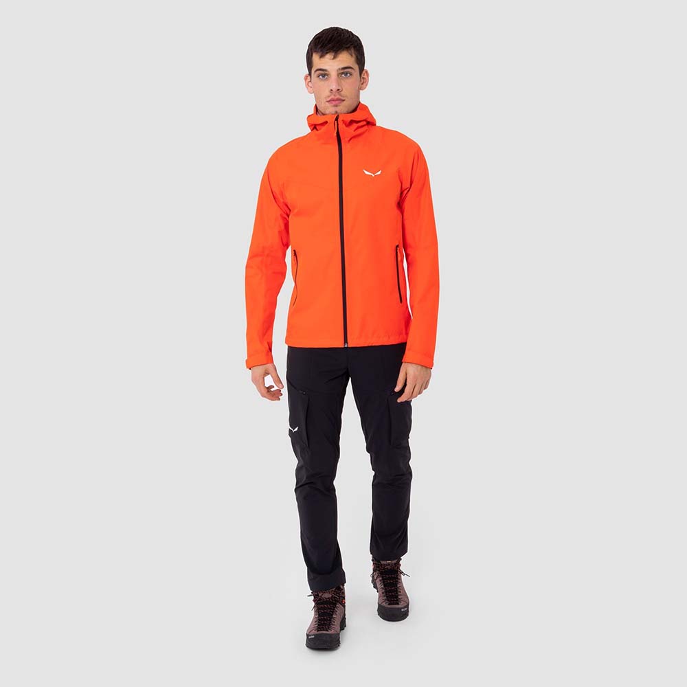Salewa Puez Aqua Powertex Hardshell Red Orange Men Jacket