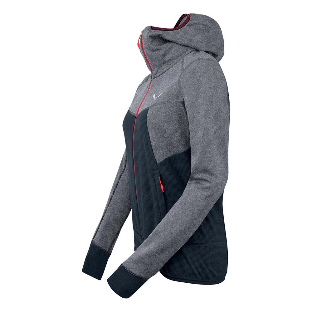 Salewa Puez Hybrid Polarlite Hooded Fleece Navy Blue Women Tops