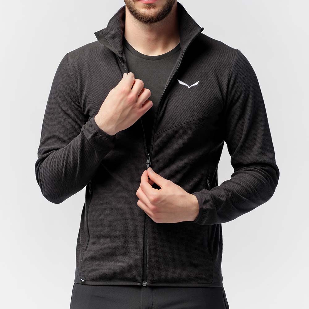 Salewa Plose 5 Polarlite Full-Zip Black Men Tops