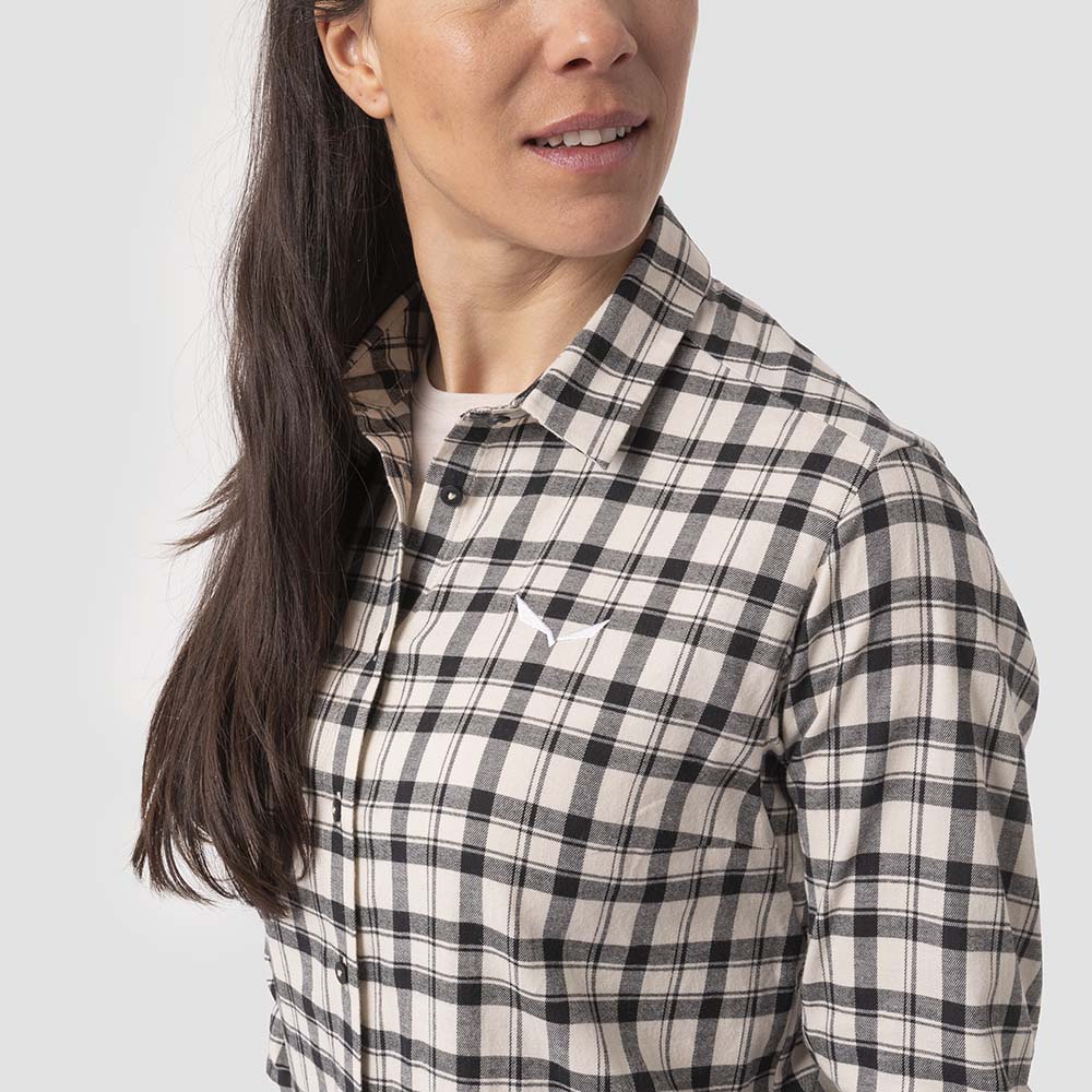 Salewa Fanes Flannel 5 Polarlite Beige/Black Women Shirts