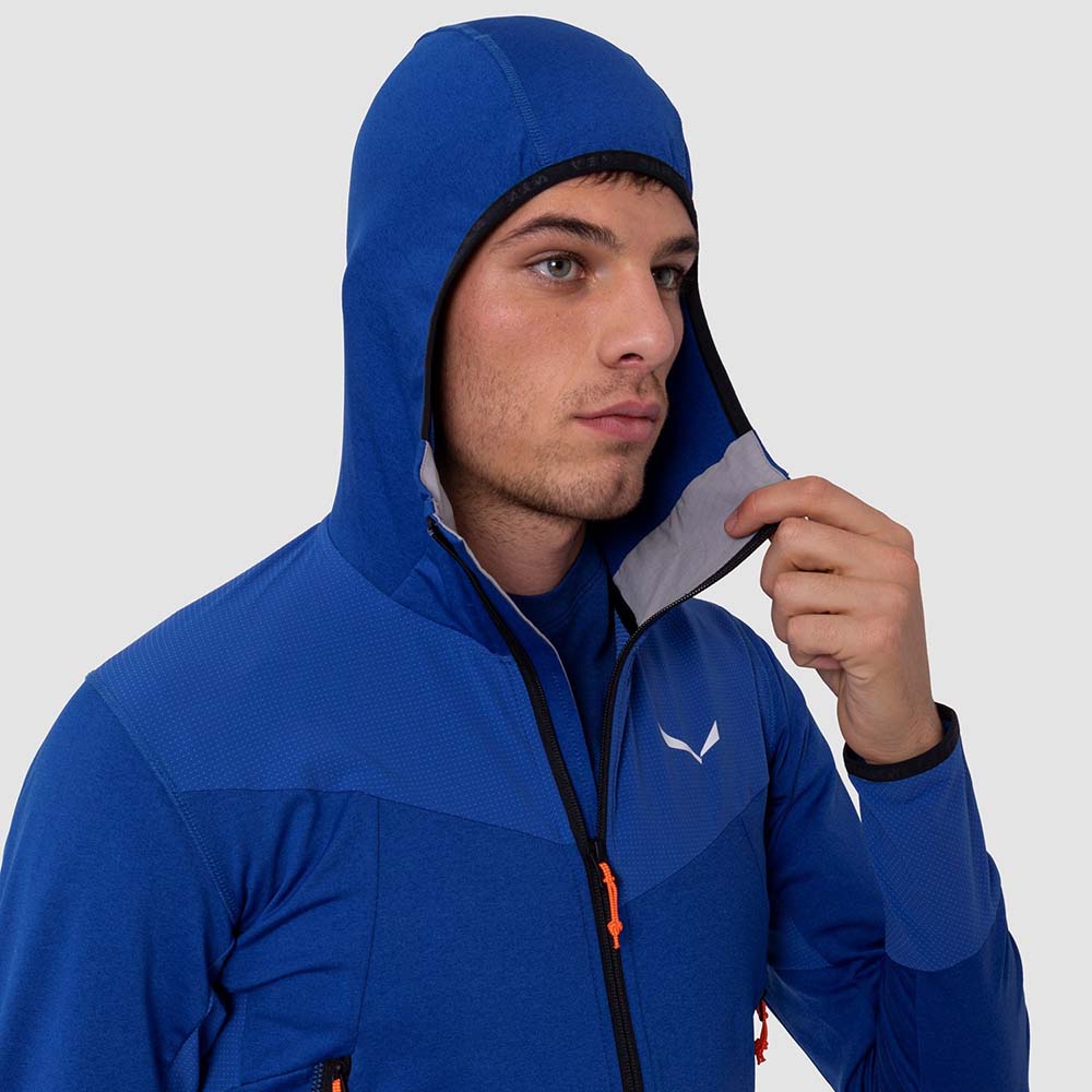 Salewa Agner Hybrid Polarlite Durastretch Blue Men Hooded Jacket