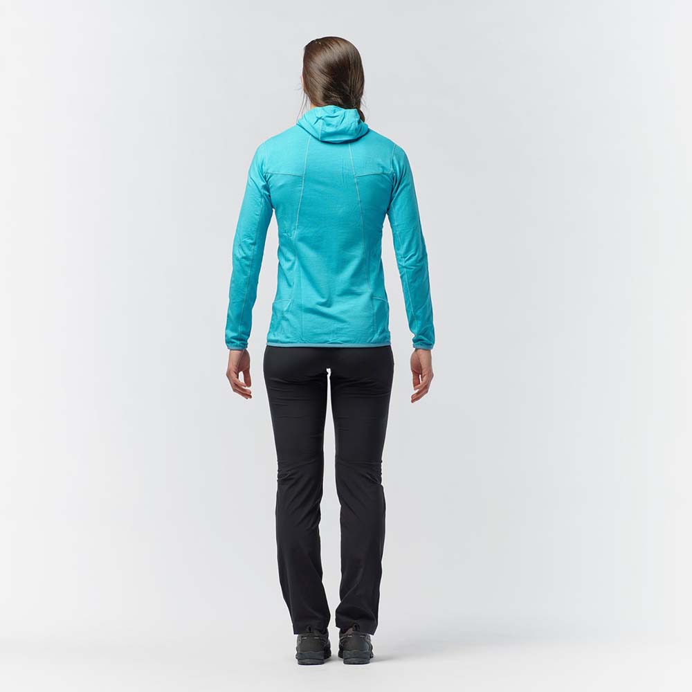 Salewa Light Micro Polarlite Full Zip Blue Women Hooded Jacket