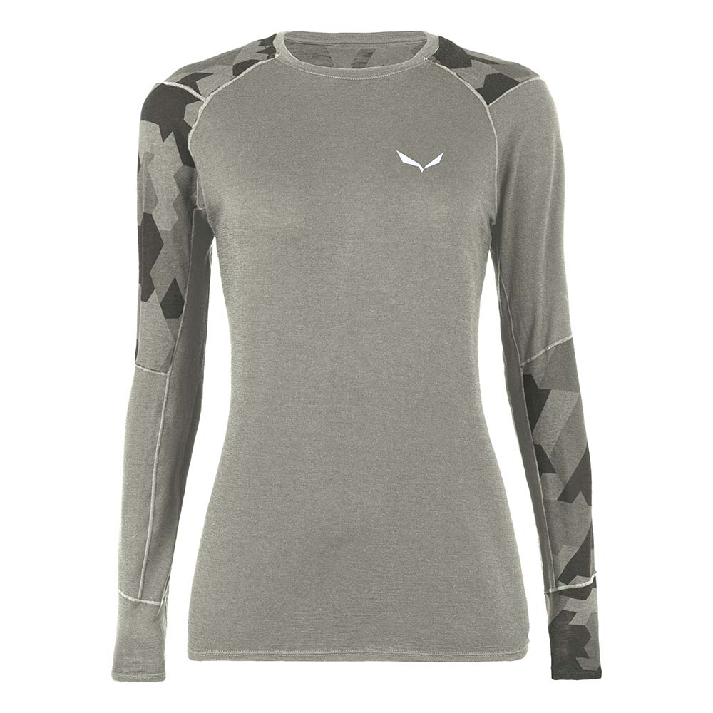 Salewa Cristallo Warm Alpine Merino Responsive Long Sleeve Grey Women Baselayer