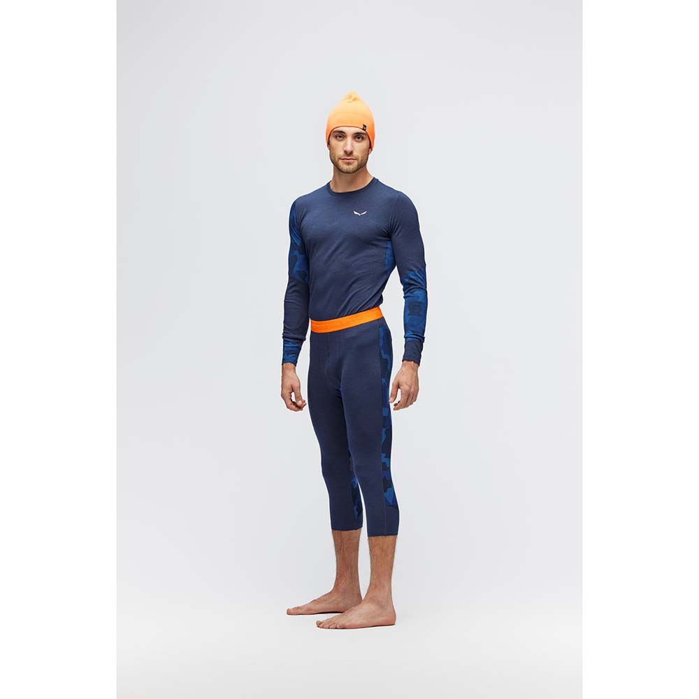 Salewa Cristallo Warm Alpine Merino Responsive 3/4 Navy Blue Men Tights