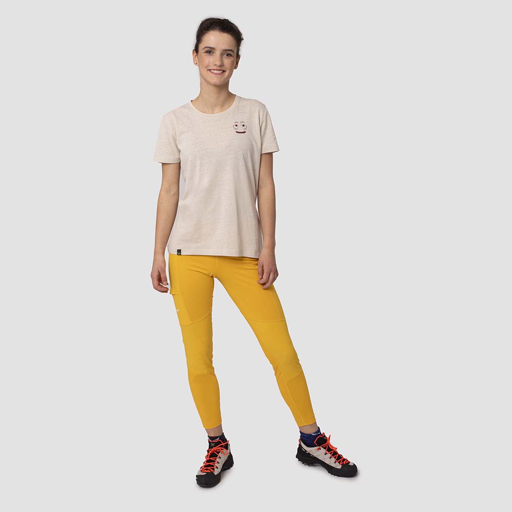 Salewa Lavaredo Hemp Print Beige Women T-Shirts